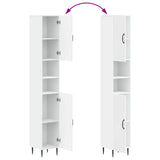 2 Piece Bathroom Cabinet Set HAARLEM White Engineered Wood - Rear View