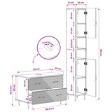 2 Piece Bathroom Cabinet Set HAARLEM White Engineered Wood