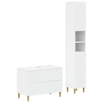 2 Piece Bathroom Cabinet Set DELFT White Engineered Wood
