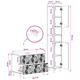 2 Piece Bathroom Cabinet Set DELFT White Engineered Wood