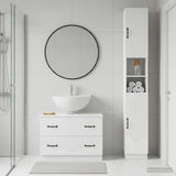 2 Piece Bathroom Cabinet Set HOORN White Engineered Wood