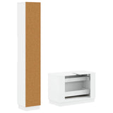 2 Piece Bathroom Cabinet Set HOORN White Engineered Wood - Top-Down View