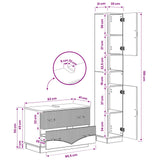 2 Piece Bathroom Cabinet Set HOORN White Engineered Wood - Close-Up Angle