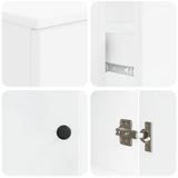 2 Piece Bathroom Cabinet Set BREDA White Engineered Wood - 45-Degree Angle