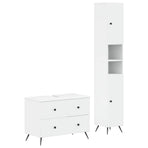 2 Piece Bathroom Cabinet Set BREDA White Engineered Wood