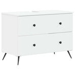 2 Piece Bathroom Cabinet Set BREDA White Engineered Wood