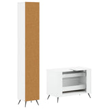 2 Piece Bathroom Cabinet Set BREDA White Engineered Wood