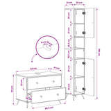 2 Piece Bathroom Cabinet Set BREDA White Engineered Wood - Close-Up Angle