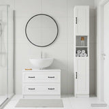 2 Piece Bathroom Cabinet Set UTRECHT White Engineered Wood