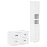 2 Piece Bathroom Cabinet Set UTRECHT White Engineered Wood
