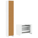2 Piece Bathroom Cabinet Set UTRECHT White Engineered Wood - Top-Down View