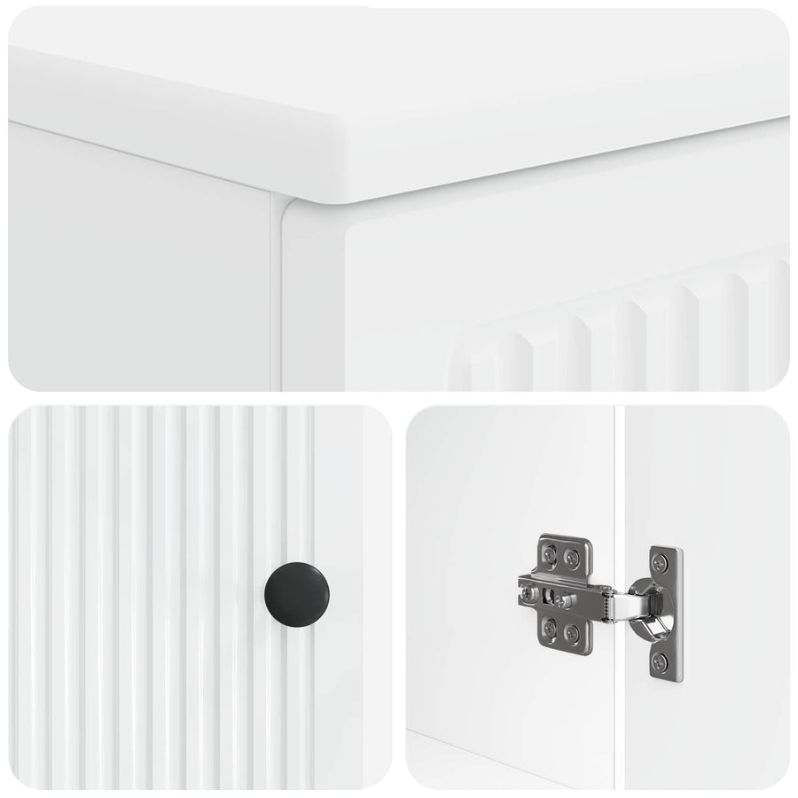 2 Piece Bathroom Cabinet Set UTRECHT White Engineered Wood