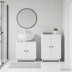2 Piece Bathroom Cabinet Set UTRECHT White Engineered Wood