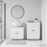 2 Piece Bathroom Cabinet Set UTRECHT White Engineered Wood