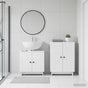 2 Piece Bathroom Cabinet Set UTRECHT White Engineered Wood