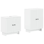 2 Piece Bathroom Cabinet Set UTRECHT White Engineered Wood