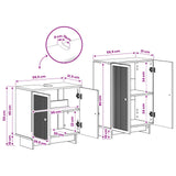 2 Piece Bathroom Cabinet Set UTRECHT White Engineered Wood - Close-Up Angle