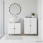 2 Piece Bathroom Cabinet Set ALKMAAR White Engineered Wood