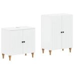 2 Piece Bathroom Cabinet Set ALKMAAR White Engineered Wood