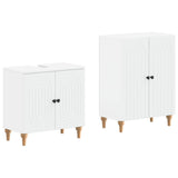 2 Piece Bathroom Cabinet Set ALKMAAR White Engineered Wood - Front View