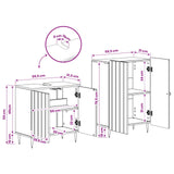 2 Piece Bathroom Cabinet Set ZWOLLE White Engineered Wood - Close-Up Angle