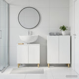 2 Piece Bathroom Cabinet Set ARNHEM White Engineered Wood