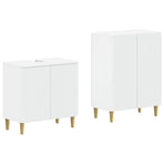 2 Piece Bathroom Cabinet Set ARNHEM White Engineered Wood
