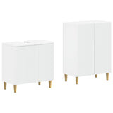 2 Piece Bathroom Cabinet Set ARNHEM White Engineered Wood