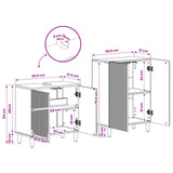 2 Piece Bathroom Cabinet Set ARNHEM White Engineered Wood