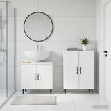 2 Piece Bathroom Cabinet Set HAARLEM White Engineered Wood