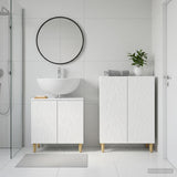 2 Piece Bathroom Cabinet Set DELFT White Engineered Wood