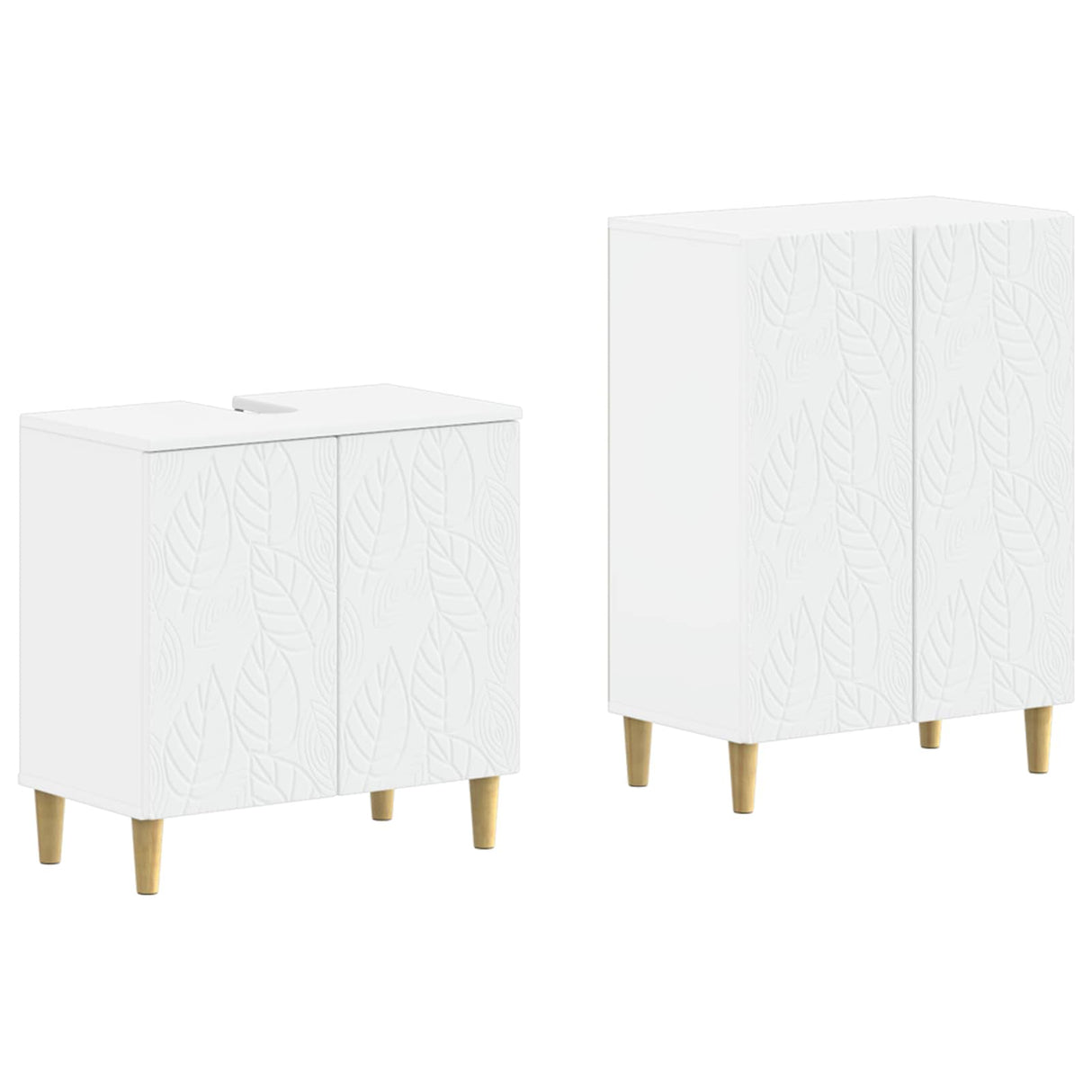 2 Piece Bathroom Cabinet Set DELFT White Engineered Wood