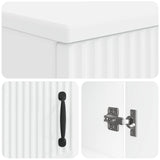 2 Piece Bathroom Cabinet Set HOORN White Engineered Wood