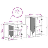 2 Piece Bathroom Cabinet Set HOORN White Engineered Wood - Close-Up Angle