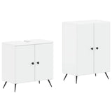 2 Piece Bathroom Cabinet Set BREDA White Engineered Wood