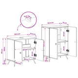 2 Piece Bathroom Cabinet Set BREDA White Engineered Wood - Close-Up Angle