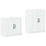 2 Piece Bathroom Cabinet Set UTRECHT White Engineered Wood