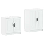 2 Piece Bathroom Cabinet Set UTRECHT White Engineered Wood