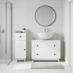 2 Piece Bathroom Cabinet Set EDE White Engineered Wood