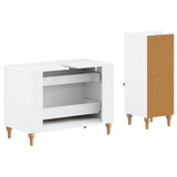 2 Piece Bathroom Cabinet Set ALKMAAR White Engineered Wood