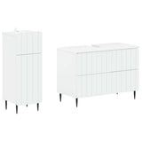 2 Piece Bathroom Cabinet Set ZWOLLE White Engineered Wood