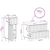 2 Piece Bathroom Cabinet Set ZWOLLE White Engineered Wood - Close-Up Angle