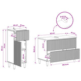 2 Piece Bathroom Cabinet Set ARNHEM White Engineered Wood - Close-Up Angle