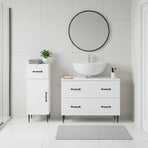 2 Piece Bathroom Cabinet Set HAARLEM White Engineered Wood