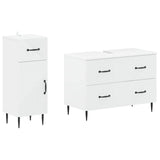 2 Piece Bathroom Cabinet Set HAARLEM White Engineered Wood