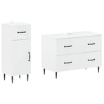 2 Piece Bathroom Cabinet Set HAARLEM White Engineered Wood