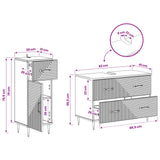 2 Piece Bathroom Cabinet Set HAARLEM White Engineered Wood - Close-Up Angle