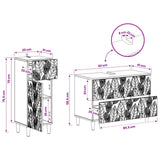 2 Piece Bathroom Cabinet Set DELFT White Engineered Wood - Close-Up Angle