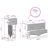 2 Piece Bathroom Cabinet Set HOORN White Engineered Wood - Close-Up Angle