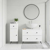 2 Piece Bathroom Cabinet Set BREDA White Engineered Wood